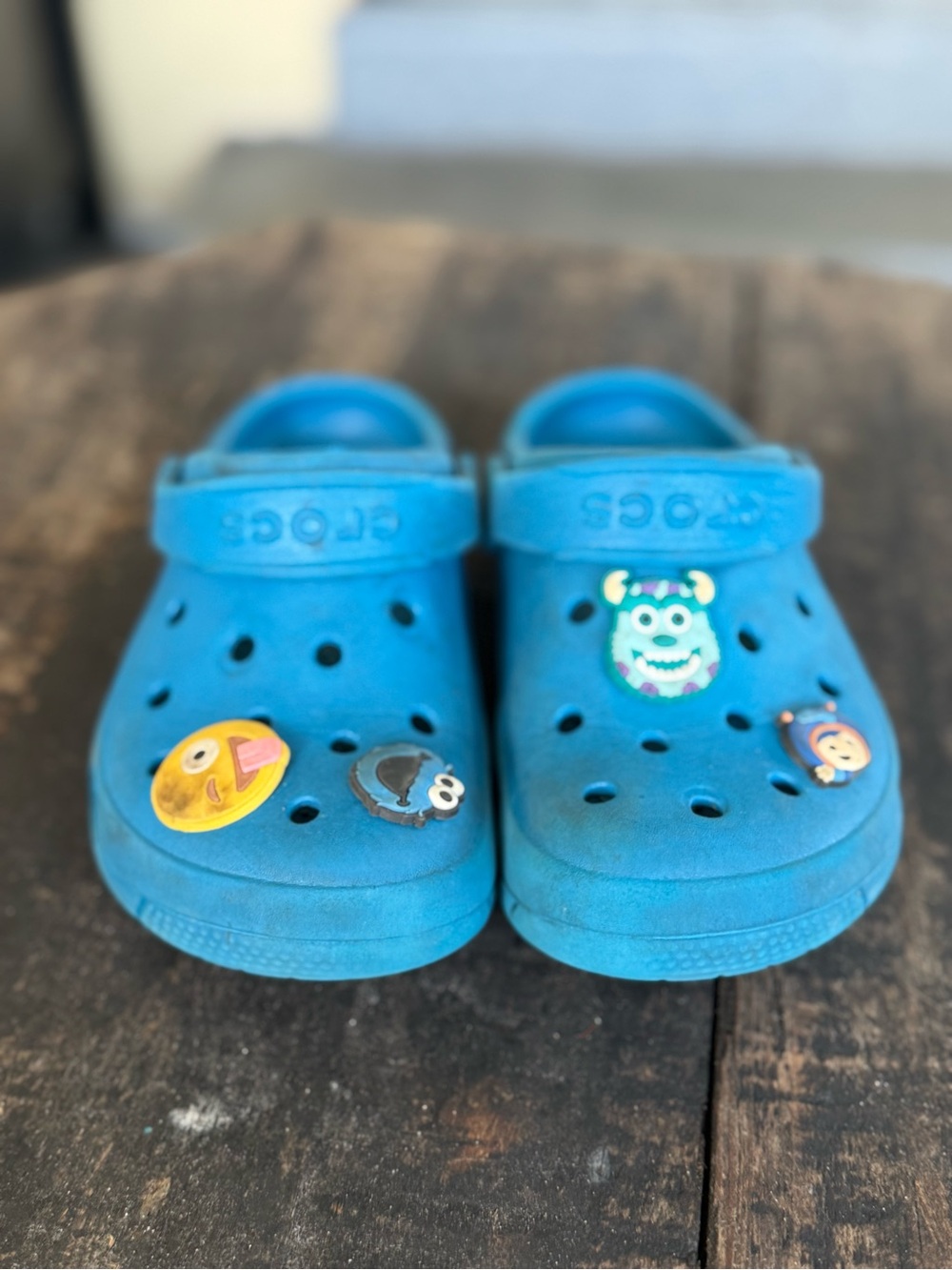 CROCS Kids Blue Classic Clogs with Character Jibbitz